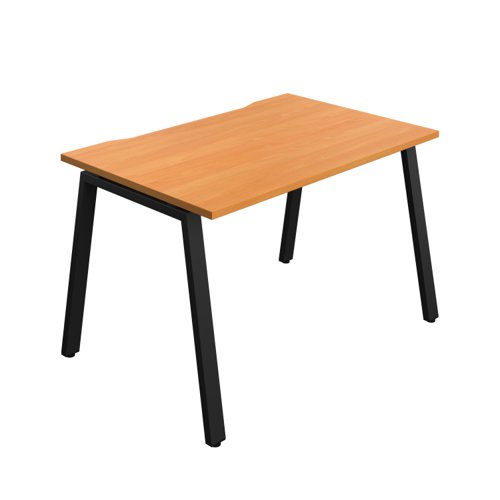 Synergy Bench with Cut Out: 1 Person (FSC) : A-Frame Leg : 1200 800 Beech/Black