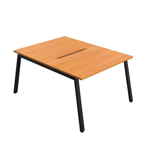 Synergy Bench with Cut Out: 2 Person (FSC) : A-Frame Leg : 1200 800 Beech/Black