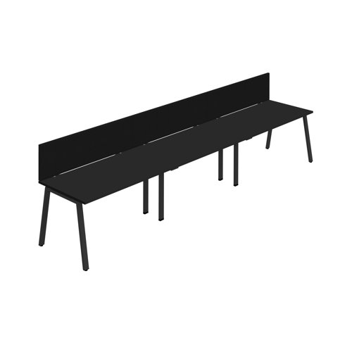 Synergy 3SP Bench Desk 1200X800mm A-Frame Black/Black Black Screen