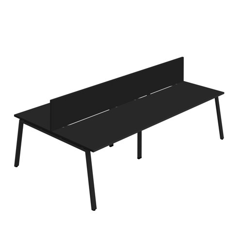 Synergy 4P Bench Desk 1200X800mm A-Frame Black/Black Black Screen