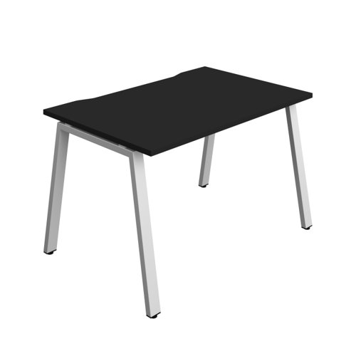 Synergy Bench with Cut Out: 1 Person (FSC) : A-Frame Leg : 1200 800 Black/Silver