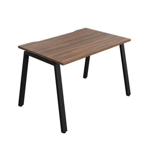 Synergy Bench with Cut Out: 1 Person (FSC) : A-Frame Leg : 1200 800 Dark Walnut/Black