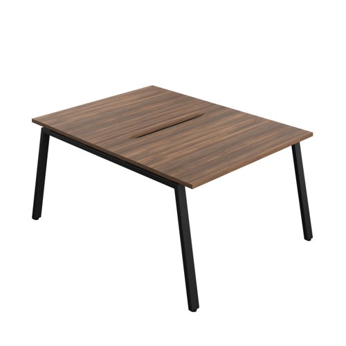 Synergy Bench with Cut Out: 2 Person (FSC) : A-Frame Leg : 1200 800 Dark Walnut/Black