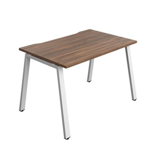 Synergy Bench with Cut Out: 1 Person (FSC) : A-Frame Leg : 1200 800 Dark Walnut/White