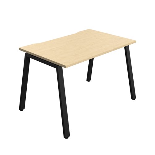 Synergy Bench with Cut Out: 1 Person (FSC) : A-Frame Leg : 1200 800 Maple/Black