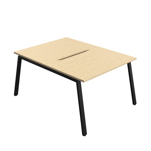 Synergy Bench with Cut Out: 2 Person (FSC) : A-Frame Leg : 1200 800 Maple/Black