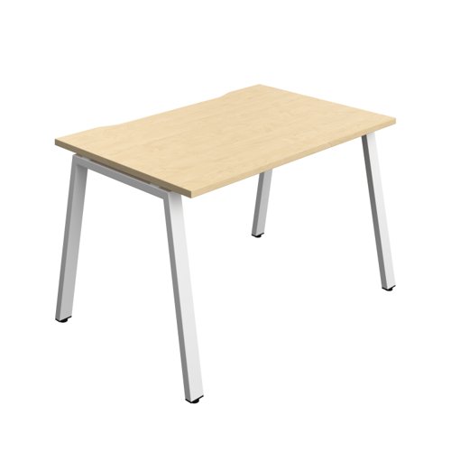 Synergy Bench with Cut Out: 1 Person (FSC) : A-Frame Leg : 1200 800 Maple/White
