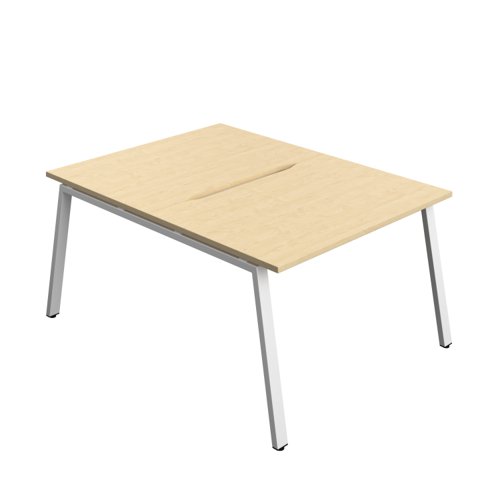 Synergy Bench with Cut Out: 2 Person (FSC) : A-Frame Leg : 1200 800 Maple/White