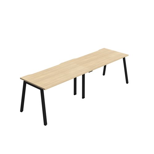 Synergy 2SP Bench Desk 1200X800mm A-Frame NovaOak/Black