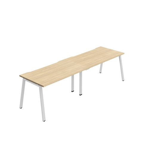 Synergy 2SP Bench Desk 1200X800mm A-Frame NovaOak/White