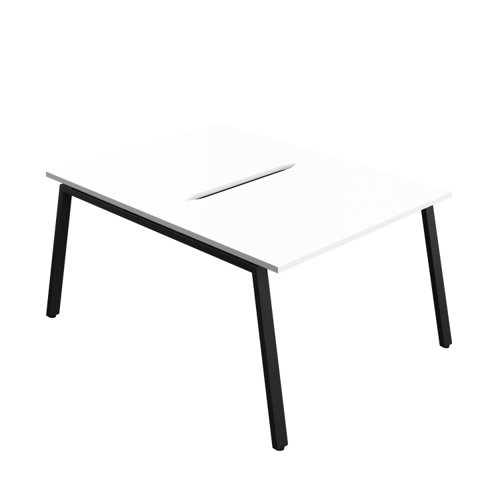 Synergy Bench with Cut Out: 2 Person (FSC) : A-Frame Leg : 1200 800 White/Black