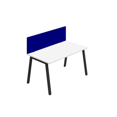 Synergy 1SP Bench Desk 1200X800mm A-Frame White/Black Royal Blue Screen