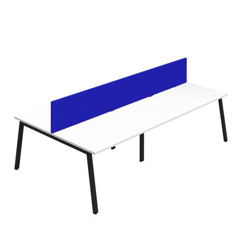 Synergy 4P Bench Desk 1200X800mm A-Frame White/Black Royal Blue Screen