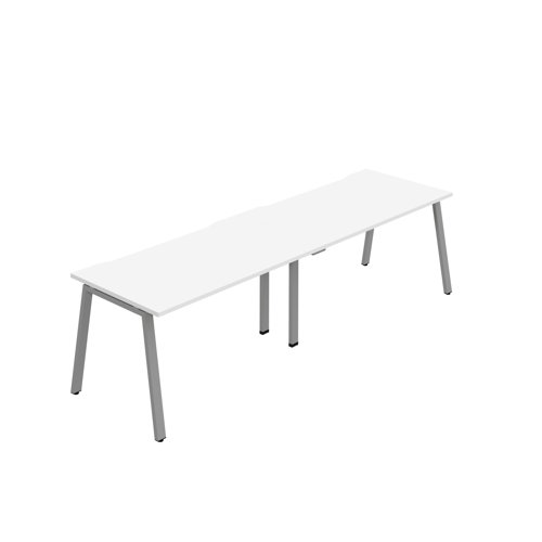 Synergy 2SP Bench Desk 1200X800mm A-Frame White/Silver