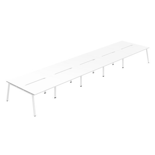 Synergy 10P Bench Desk 1200X800mm A-Frame White/White