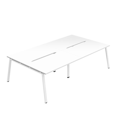 Synergy 4P Bench Desk 1200X800mm A-Frame White/White