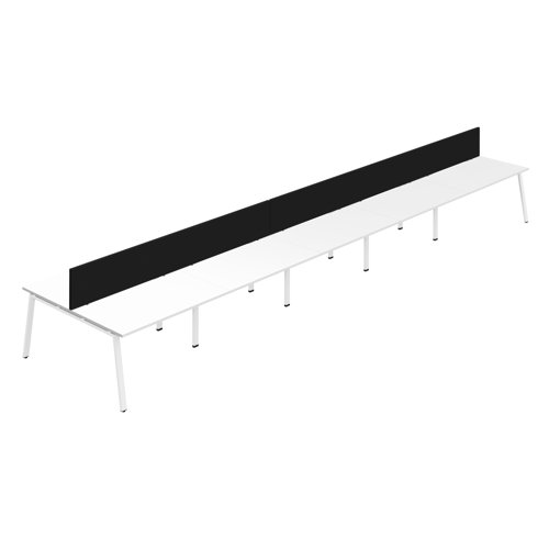 Synergy 10P Bench Desk 1200X800mm A-Frame White/White Black Screen