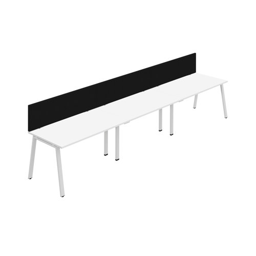 Synergy 3SP Bench Desk 1200X800mm A-Frame White/White Black Screen