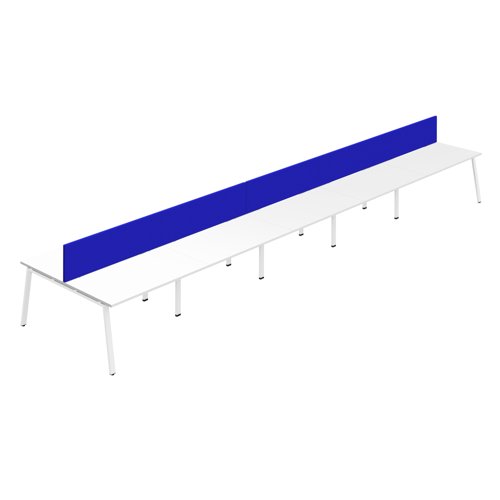 Synergy 10P Bench Desk 1200X800mm A-Frame White/White Royal Blue Screen
