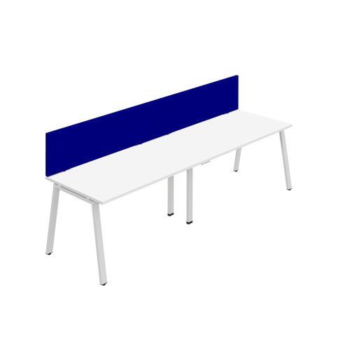 Synergy 2SP Bench Desk 1200X800mm A-Frame White/White Royal Blue Screen