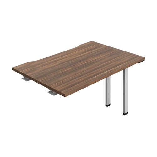 Synergy Bench Extension with Cut Out: 1 Person (FSC) : 1200 800 Dark Walnut/Silver