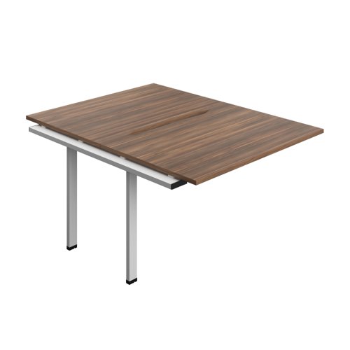 Synergy Bench Extension with Cut Out: 2 Person (FSC) : 1200 800 Dark Walnut/Silver