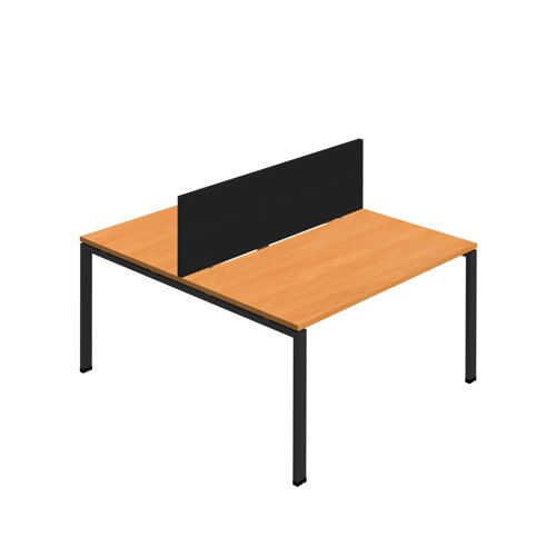 Synergy 2P Bench Desk 1200X800mm GoalPost Beech/Black Black Screen