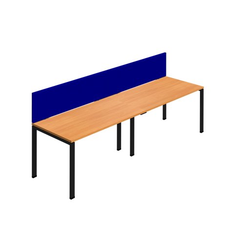 Synergy 2SP Bench Desk 1200X800mm GoalPost Beech/Black Royal Blue Screen