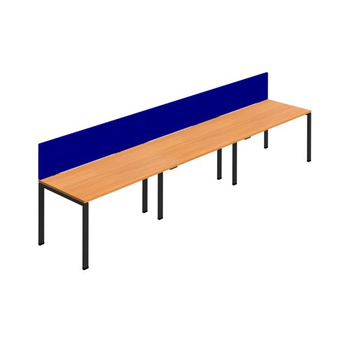 Synergy 3SP Bench Desk 1200X800mm GoalPost Beech/Black Royal Blue Screen