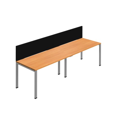 Synergy 2SP Bench Desk 1200X800mm GoalPost Beech/Silver Black Screen