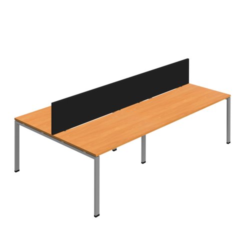 Synergy 4P Bench Desk 1200X800mm GoalPost Beech/Silver Black Screen