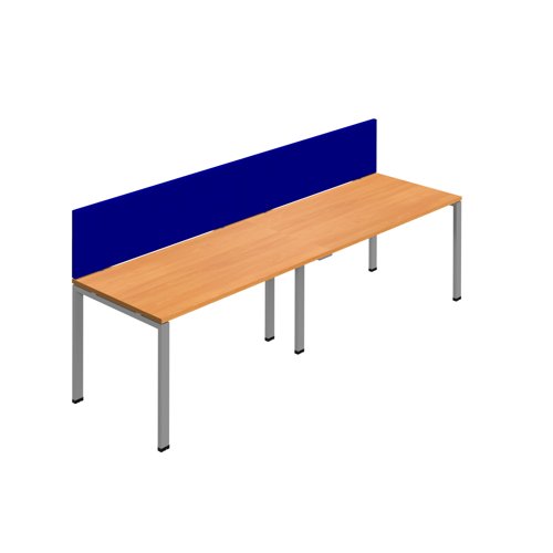 Synergy 2SP Bench Desk 1200X800mm GoalPost Beech/Silver Royal Blue Screen