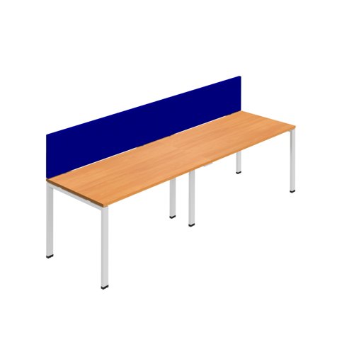 Synergy 2SP Bench Desk 1200X800mm GoalPost Beech/White Royal Blue Screen