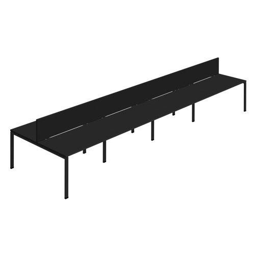 Synergy 8P Bench Desk 1200X800mm GoalPost Black/Black Black Screen