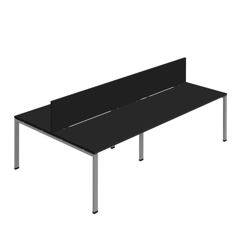 Synergy 4P Bench Desk 1200X800mm GoalPost Black/Silver Black Screen
