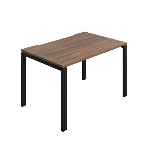 Synergy Bench with Cut Out: 1 Person (FSC) : Goal Post Leg : 1200 800 Dark Walnut/Black