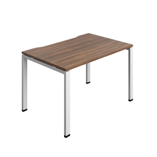 Synergy Bench with Cut Out: 1 Person (FSC) : Goal Post Leg : 1200 800 Dark Walnut/White
