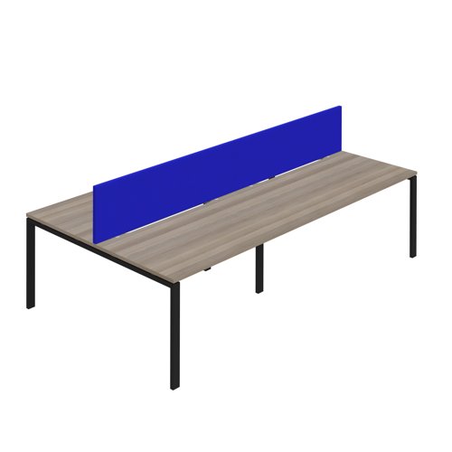 Synergy 4P Bench Desk 1200X800mm GoalPost Grey Oak/Black Royal Blue Screen