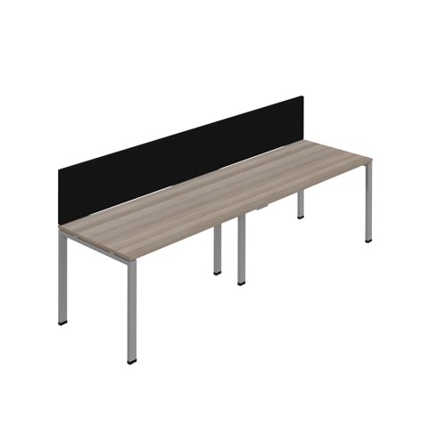 Synergy 2SP Bench Desk 1200X800mm GoalPost Grey Oak/Silver Black Screen