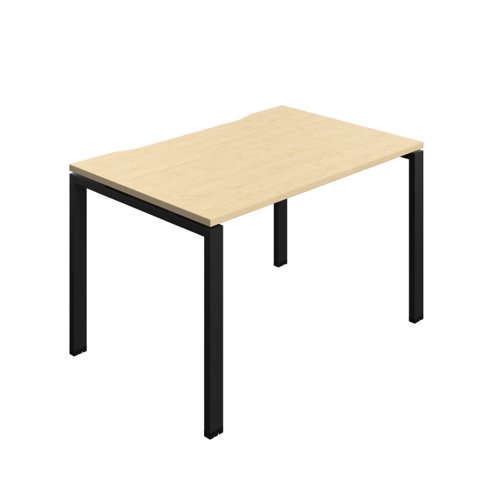 Synergy Bench with Cut Out: 1 Person (FSC) : Goal Post Leg : 1200 800 Maple/Black