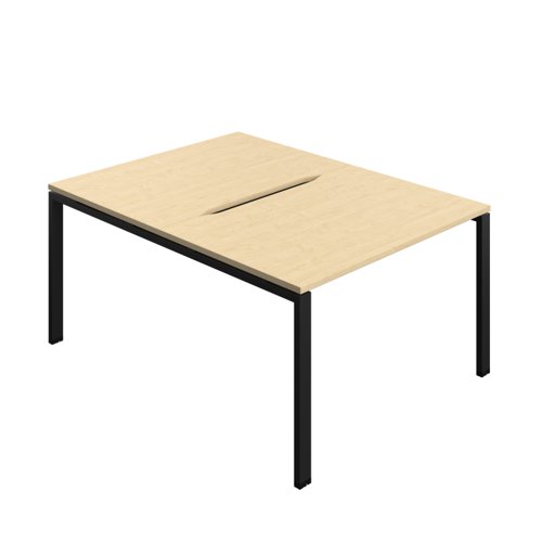 Synergy Bench with Cut Out: 2 Person (FSC) : Goal Post Leg : 1200 800 Maple/Black