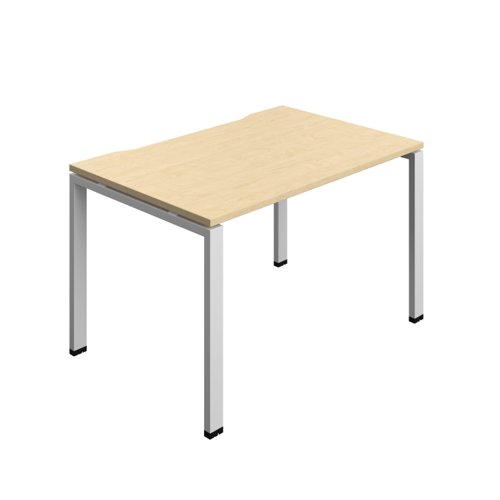 Synergy Bench with Cut Out: 1 Person (FSC) : Goal Post Leg : 1200 800 Maple/Silver