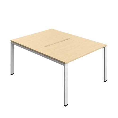 Synergy Bench with Cut Out: 2 Person (FSC) : Goal Post Leg : 1200 800 Maple/White