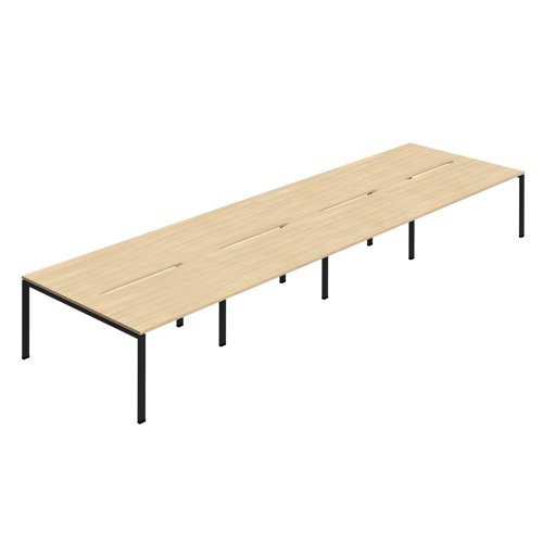 Synergy 8P Bench Desk 1200X800mm GoalPost Nova Oak/Black