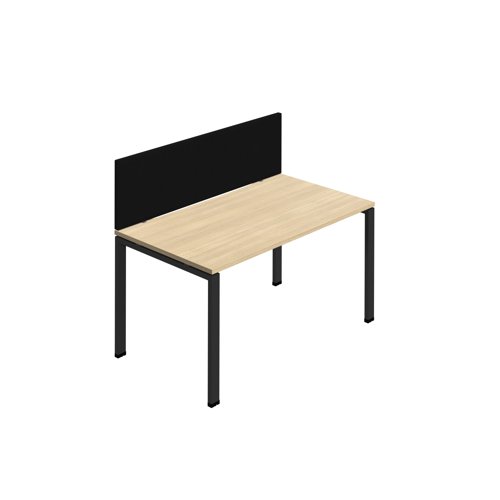 Synergy 1SP Bench Desk 1200X800mm GoalPost Nova Oak/Black Black Screen