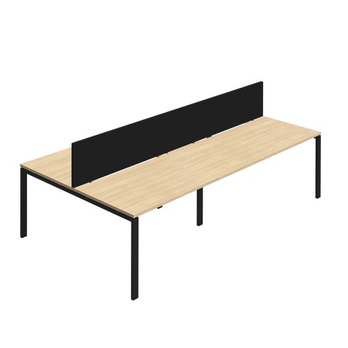 Synergy 4P Bench Desk 1200X800mm GoalPost Nova Oak/Black Black Screen