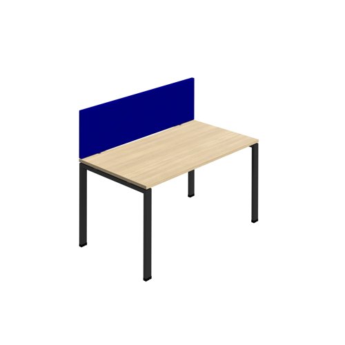 Synergy 1SP Bench Desk 1200X800mm GoalPost Nova Oak/Black Royal Blue Screen