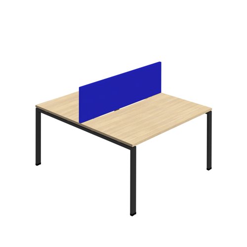 Synergy 2P Bench Desk 1200X800mm GoalPost Nova Oak/Black Royal Blue Screen