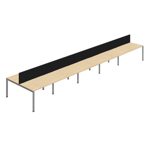 Synergy 10P Bench Desk 1200X800mm GoalPost Nova Oak/Silver Black Screen