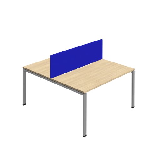 Synergy 2P Bench Desk 1200X800mm GoalPost Nova Oak/Silver Royal Blue Screen